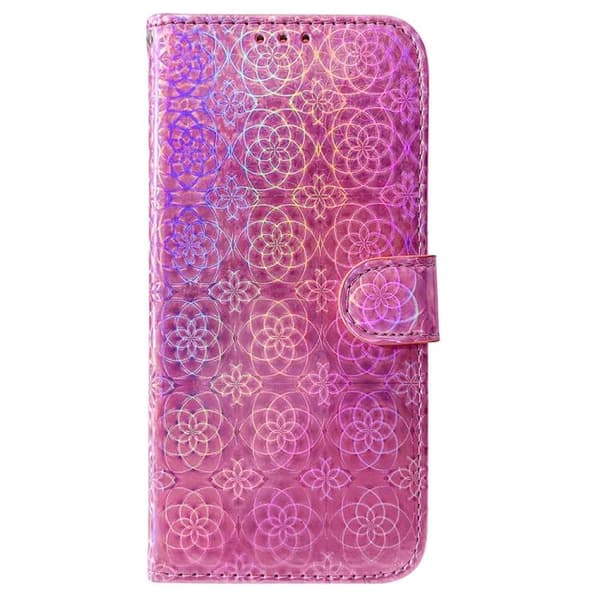 iPhone 18 Pro Max / iPhone 17 Pro Max Skal Läderfodral med Färgglad Magnetspänne Rosa