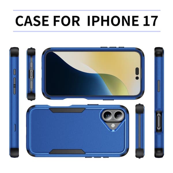 iPhone 17 Skal - TPU + PC, Stötabsorberande Kungsblå + Svart