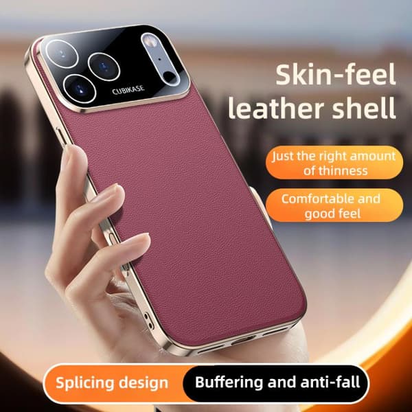 iPhone 17 Air Skal med lädertextur och kylfunktion Svart