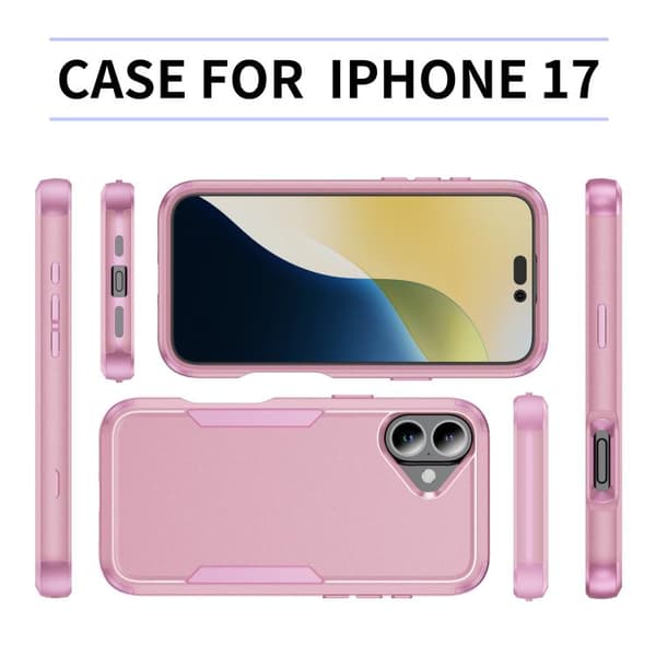 iPhone 17 Skal - TPU + PC, Stötabsorberande Rosa