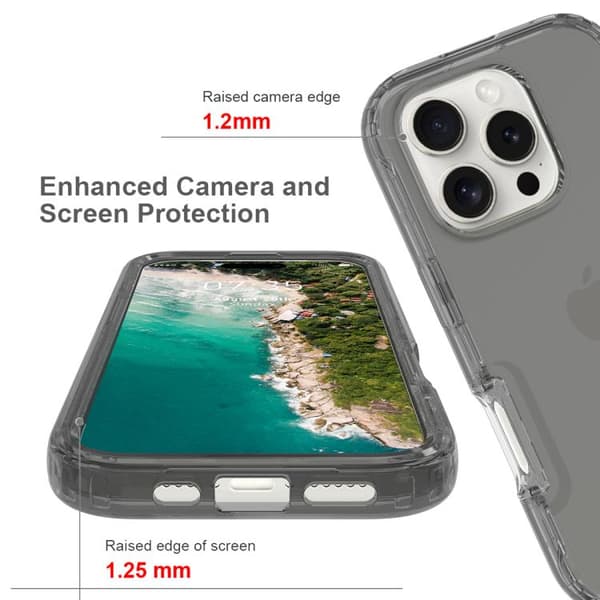 iPhone 16 Pro Max Shockproof Klar Gradient PC + TPU Skal Svart