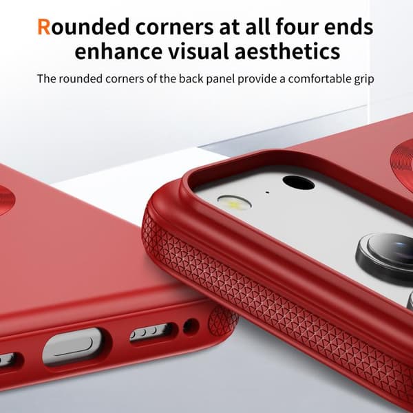 iPhone 18 Pro / iPhone 17 Pro Skal med Imitation Original CD Textur Magsafe PC Hybrid TPU Röd