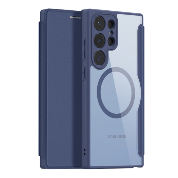 Samsung Galaxy S23 Ultra 5G Skal DUX DUCIS Skin X Pro Series Magsafe PC + TPU Läder Blå