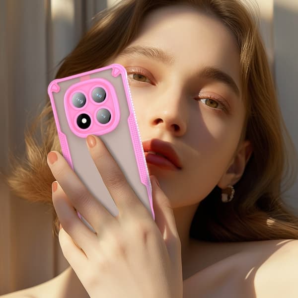 Redmi Note 14 Pro+ 5G - Armor Glaze PC Hybrid TPU Mobilskal Rosa