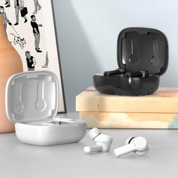 W30 TWS Digital Display Touch Sports Noise Reduction Bluetooth Hörlurar Vit