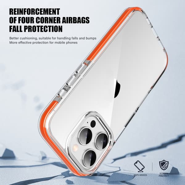 iPhone 16 Pro TPE Airbag TPU+ PC Full Coverage Skal Orange