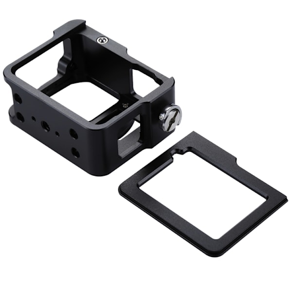 Hölje Skyddande fodral CNC Aluminiumlegering Skyddande bur med försäkringsram och 52 mm UV-objektiv för GoPro HERO (2018) /7 Svart /6 /5