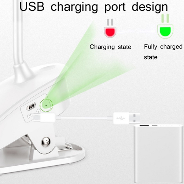 YAGE USB-laddningsklämma skrivbordslampa studenter lärande ögonskydd LED-lampor