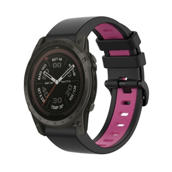 För Garmin Tactix 7 Pro 26mm silikon watch i två färger Black-Pink