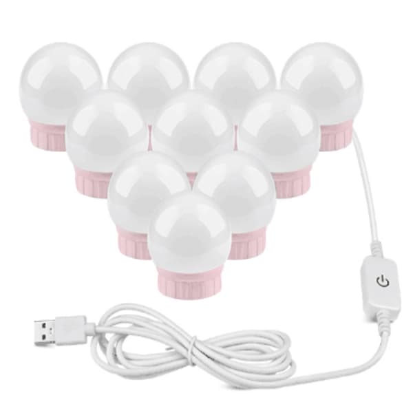 2 LED-lampor Dimbar smink spegel USB Touch Control Light