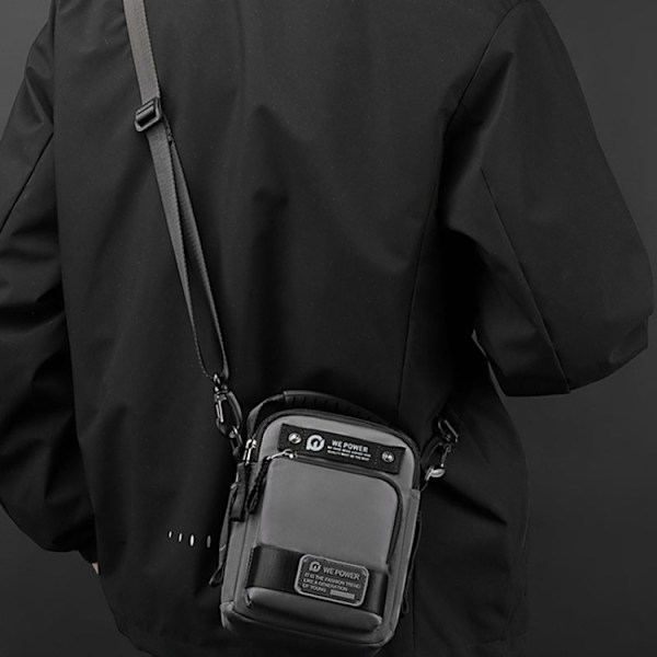 WEPOWER Herr Axelväska Vattentät Utomhus Multifunktionell Midjeväska Casual Mångsidig Crossbody Väska Grå