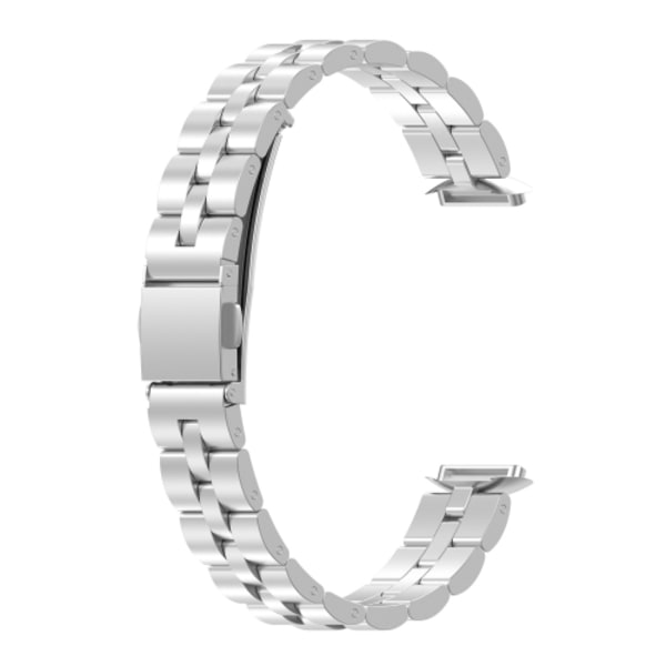 För Fitbit Luxe Special Edition watch med tre pärlor i rostfritt stål med platt spänne Silver