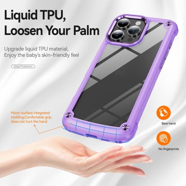 iPhone 16 Pro TPU + PC Linsskydd Skal Purpur