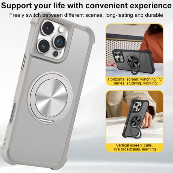 iPhone 16 Pro Max CD-textur 360 Graders Rotationshållare MagSafe Skal Blå