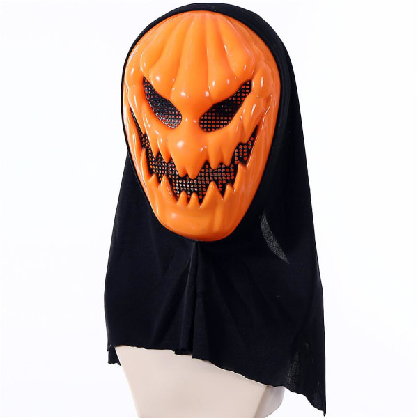 Läskig Pumpkin Cosplay Helhuvudmask Karneval Halloweenfest Skrämmande Fancy Dress Up Kostymrekvisita