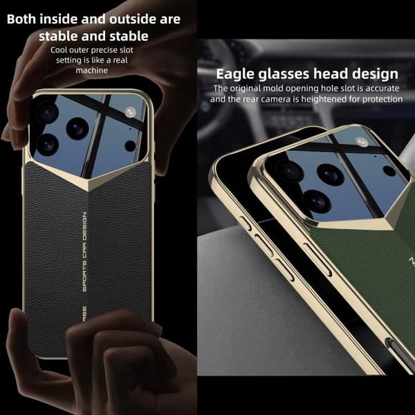iPhone 18 Pro Max / iPhone 17 Pro Max Skal läderfodral GKK Blade Phantom Plain Svart