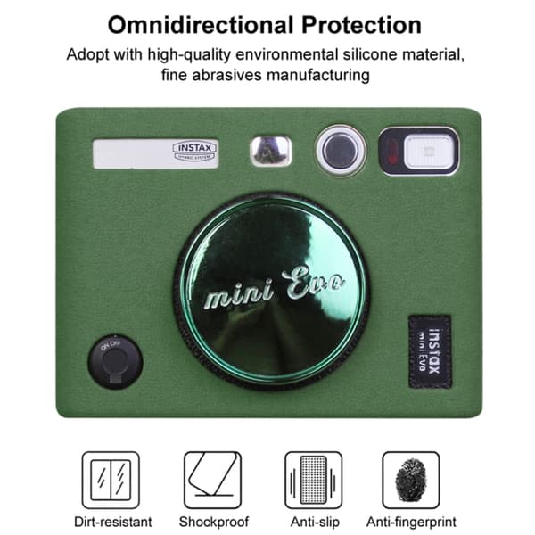 Mjukt silikonfodral för FUJIFILM instax mini Evo Grön