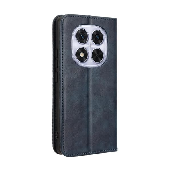 Redmi Note 14 Pro+ 5G - Magnetisk Spänne Retro Textur Läder fodral Blå