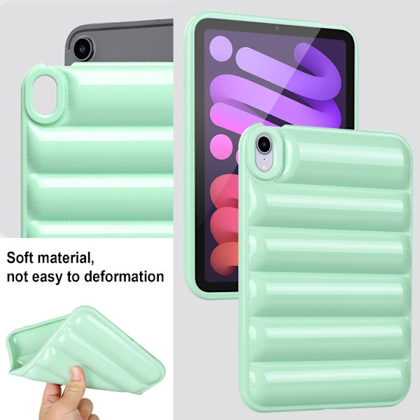 iPad mini 2024 / mini 6 Skal med Eiderdown Kudde - Stötsäker Tablet Case Grön