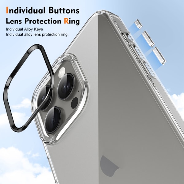 iPhone 16 Pro Max Skal HD Transparent PC med Full Coverage Svart