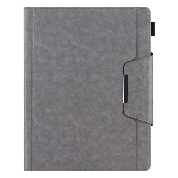 iPad Pro 11 2024 Skal med Solid Färg och Metallspänne i Läder Grå
