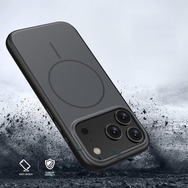 iPhone 18 Pro Max / iPhone 17 Pro Max Skal - Solid Färg med Magnetisk MagSafe och Frostad Yta Grå