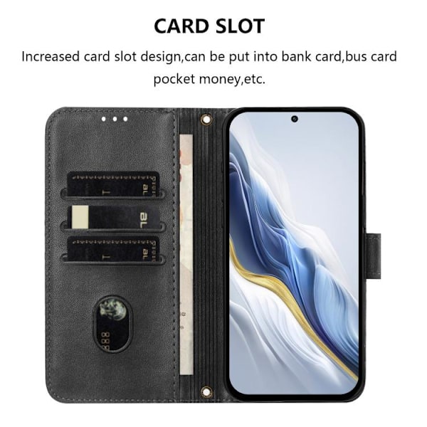 Samsung Galaxy S22+ 5G Skal i Retro Läder med Linjesömn Svart