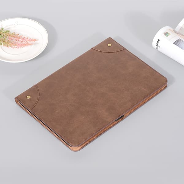 Samsung Galaxy Tab S9 FE Retro Läderfodral Mörkbrun