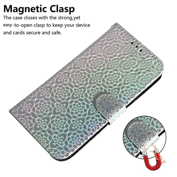 Redmi Note 14 Pro / Note 14 Pro+ 5G - Färgglad Magnetisk Spänne Läder fodral Silver