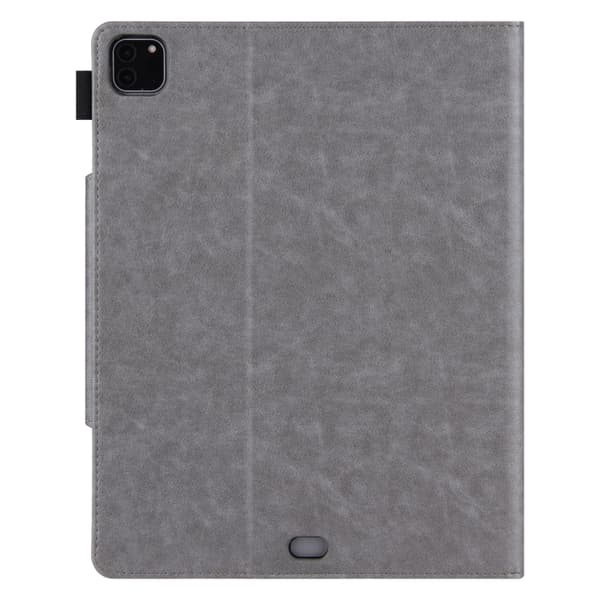 iPad Pro 11 2024 Skal med Solid Färg och Metallspänne i Läder Grå