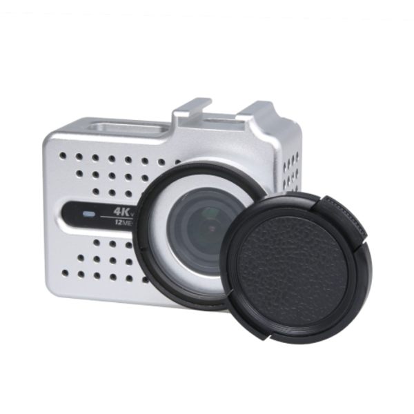 CNC-skyddshölje i aluminiumlegering med UV-filter och objektivskyddskåpa för Xiaomi Xiaoyi Yi II 4K Sport Action Camera Silver