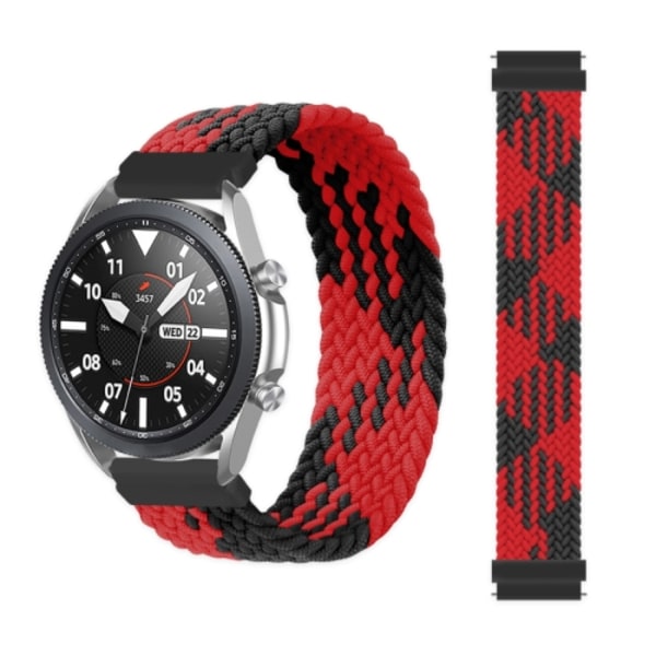 För Garmin Vivoactive 3 Justerbar Nylon flätad Elasticity Watch Band Red Black 125mm