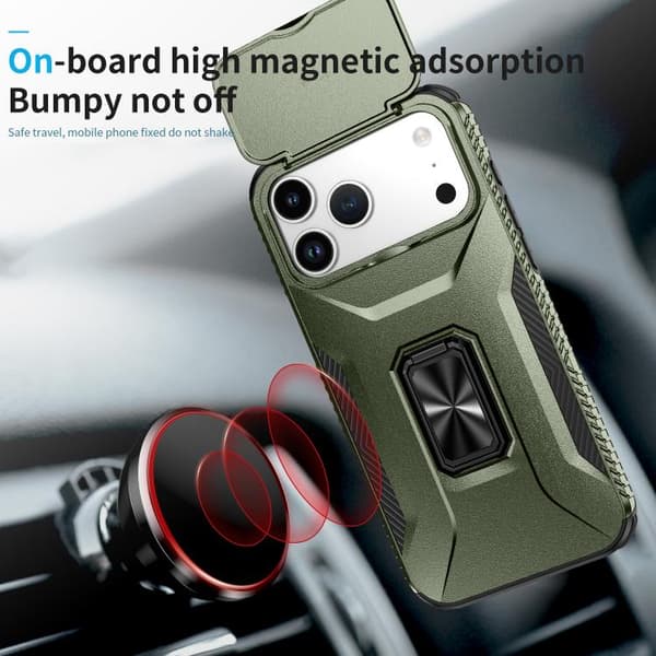 iPhone 18 Pro / iPhone 17 Pro Skal med Glidande Camshield Hållare Alpingrön