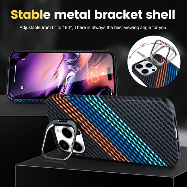 iPhone 16 Pro Kolfiber Linshållare MagSafe Magnetisk Skal