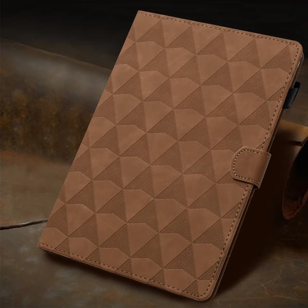 Samsung Galaxy Tab A7 Lite T220 Diamond Textured Leather Case Brun