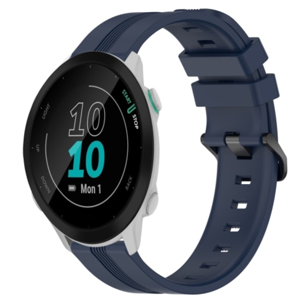För Garmin Forerunner 158 20 mm konkavt randigt Slicone watch Navy Blue