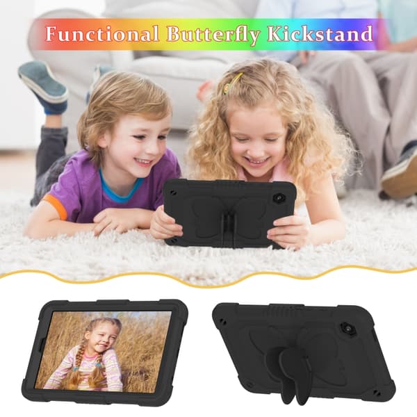 Samsung Galaxy Tab A9 / A11 Robust Butterfly Kickstand Fodral Svart