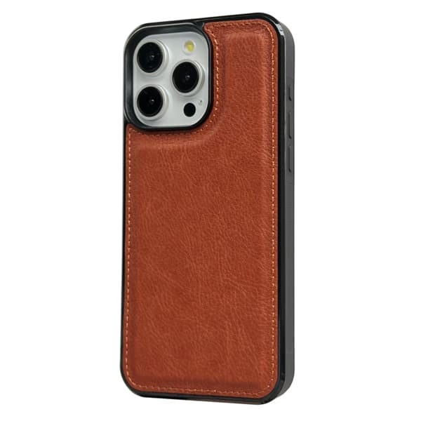 iPhone 16 Pro Max Cowhide Textur Skal - Elegant och Hållbar Mobilskydd Brun