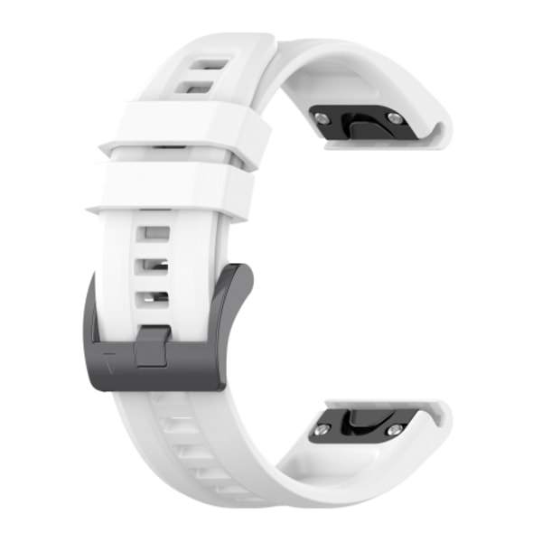 För Garmin Tactix 7 26mm Silicone Sport Pure Color Watch Band White