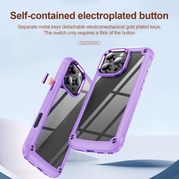 iPhone 16 Pro TPU + PC Linsskydd Skal Purpur