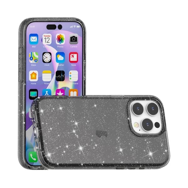 iPhone 16 Pro Max Shockproof Terminator Glittrande Pulver Skal Svart
