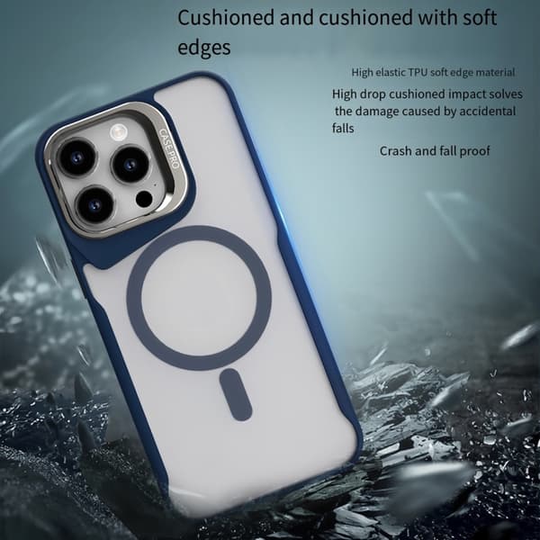 iPhone 16 Pro Max MagSafe Magnetisk Metallskal Blå