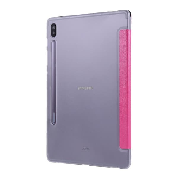Samsung Galaxy Tab S8/S7 Silk Textur Flip Läderfodral Rosaröd
