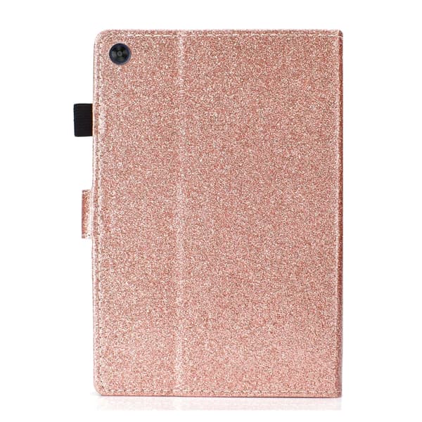 Samsung Galaxy Tab A9 / A11 Glittrig PU Tabletfodral med Sömn/Väckfunktion Roséguld