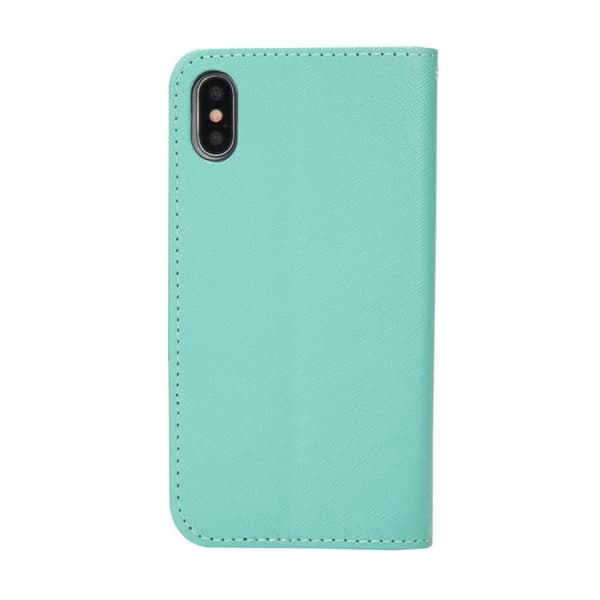 iPhone 18 Pro Max / iPhone 17 Pro Max Skal läderfodral - Mercury Kontrastfärg och Splicing Mintfärg