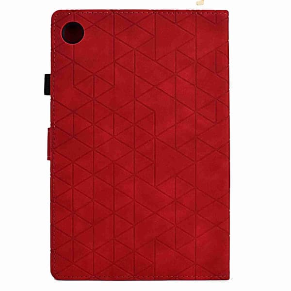 Samsung Galaxy Tab A9 / A11 Rhombus TPU Smart Läderfodral Röd