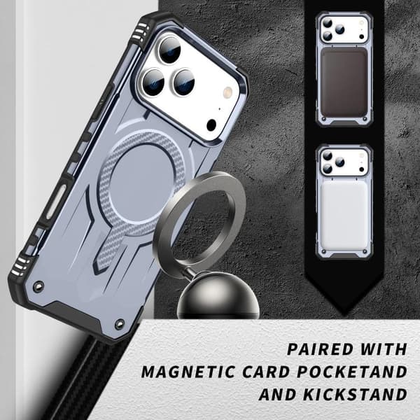 iPhone 18 Pro Max / iPhone 17 Pro Max Skal med MagSafe TPU Hybrid PC Grå