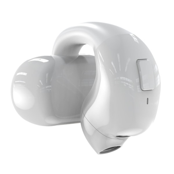 Clip-On enkel öra Bluetooth-hörlurar trådlösa hörlurar för sport och spel, förpackning: Låda Vit