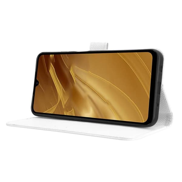 Redmi A5 4G - fodral i diamanttextur av läder, Vit
