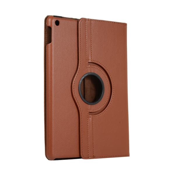 Lenovo M10 Plus 3rd Litchi Textur 360° Rotationsläderfodral med Ställ Brun